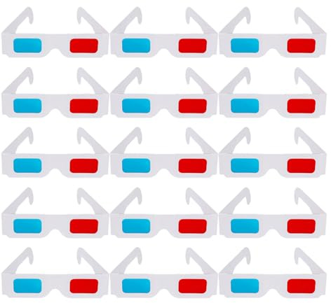 DIYEAH 90 Lunettes 3D en Carton Rouges et Bleues Monture Papier Légère pour Cinéma Projecteurs et Fêtes Pack 90 Pièces Lunettes Anaglyphes pour Films 3D et Usage Scolaire
