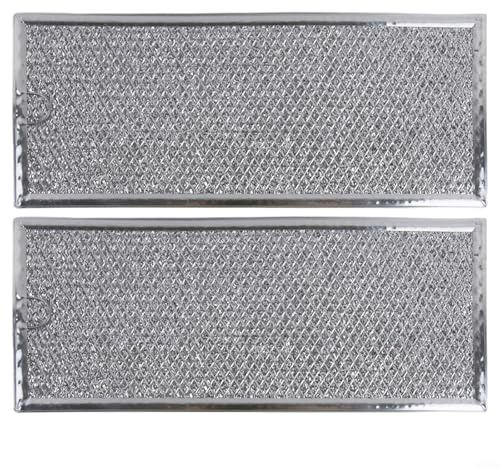 Zoegneer Lot de 2 filtres à graisse W10208631 pour four à micro-ondes GE en maille d'aluminium Argenté Accessoire de rechange Capture la graisse et la fumée Améliore les performances du four Facile à