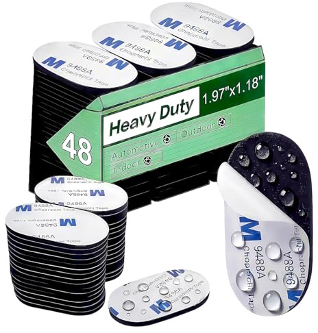 Godmony 48pcs Super Strong Double Sided Sticky Pads,50 * 30mm Waterproof Mounting AdheisveTape,Multipurpose Heavy Duty Foam Pads for Indoor&Outdoor Use,Removable Sticky Strips
