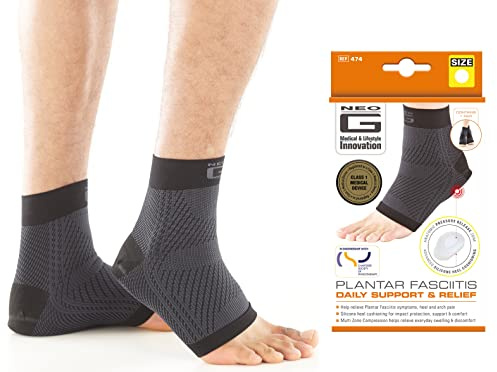 Neo G Kompressionsstrümpfe zur Unterstützung von Plantarfasziitis, Fußschmerzen, Fußgewölbe, Ferse, Schmerzlinderung, medizinische Kompressionsstrümpfe für Damen und Herren, mit Silikon-Fersenkissen,
