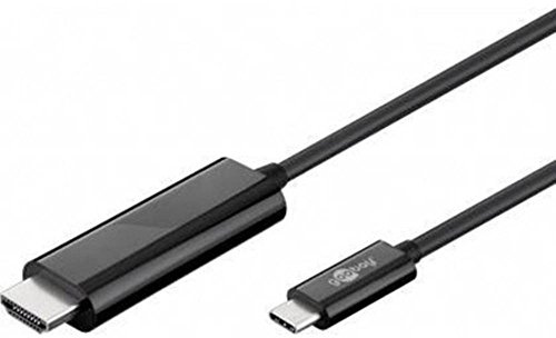 Goobay 77528 Cavo Adattatore USB-C- HDMI, 4k60Hz, 1.80 m, Nero, 1.8 m Lunghezza del Cavo