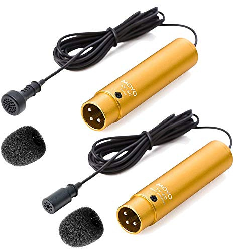 Movo LV-6 Pro Grade Omnidirektionales und Nierencharakteristik-XLR-Lavalier-Kondensatormikrofon-Set (48 V Phantombetrieben)