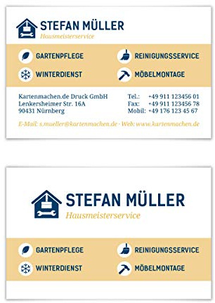100 x Visitenkarten individuell Business Karten 300g/qm 85 x 55 mm - Hausmeister