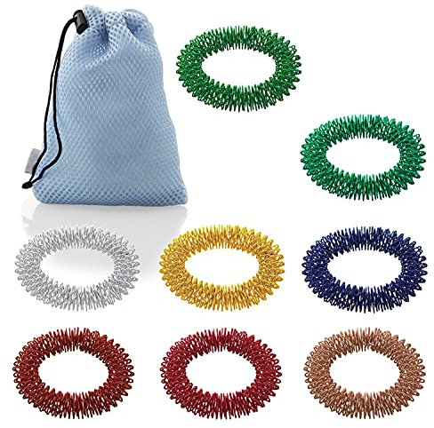 ArthroRoller TS Hand | Massageringe für das Handgelenk, Akupressurringe, Handgelenksringe zur Massage | 8 Stück in verschiedenen Farben