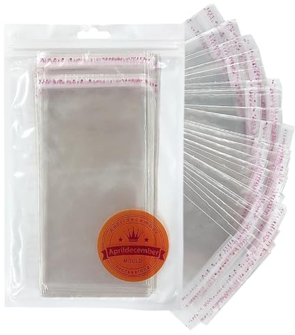 100 PCS Cake Money Box Transparent Bags, Money Pull Out Plastic Bags, Clear Self Sealing Cellophane Bags, Self Adhesive Resealable Bags, 3.1 x 7 IN