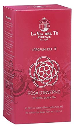 tè Rosa d'inverno Nero Black Tea in Foglia la Via Firenze 20 filtri in Cotone