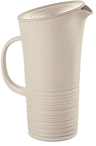 Guzzini Tierra - Jarra con tapa, Post Consumed Recycled de poliéster, marrón, 01