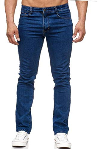 iProfash Herren Jeans Hose Regular Fit Dunkelblau Gerades Bein Stonewashed 806-BLAU (62) W48-L32