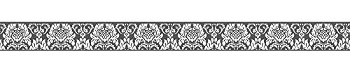 Tapetenbordüre Schwarz Weiss Ornamente 303893 | Wandbordüre Barock 30389-3 | Tapeten Borte Schwarz Weiss für Wohnzimmer und Schlafzimmer!