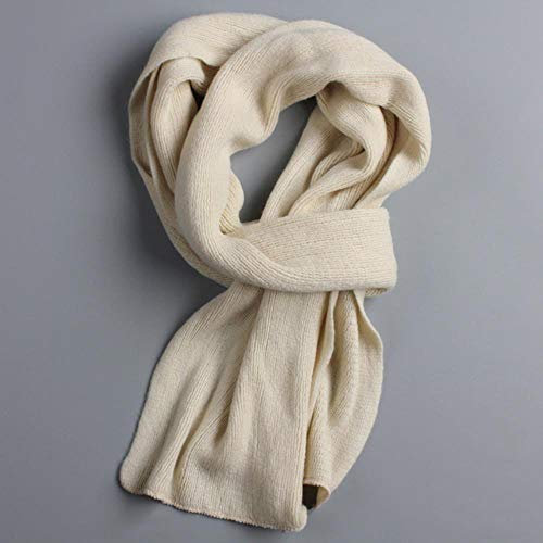 UKKD Schal Gestrickter Winterschal Männer Dicke Warme Kaschmirschals Schwarz Grau Lange Männliche Nackenwärmer Frauen Schals Rot,Beige