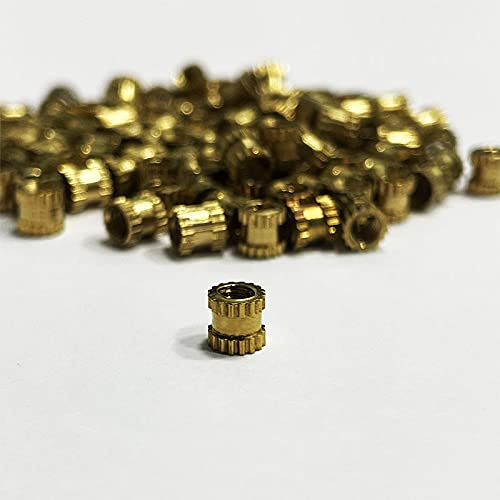 200 Insertos M3 de 4mm x 4mm. Tuercas Fijación de latón por calor para tornillo Métrica 3 en plásticos e impresión 3D. 200 NUTS