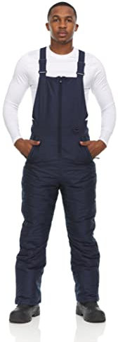 Arctic Quest Isolierte Wasserabweisende Skihose für Herren, Schnee-Trägerhose, reines Marineblau, Größe M