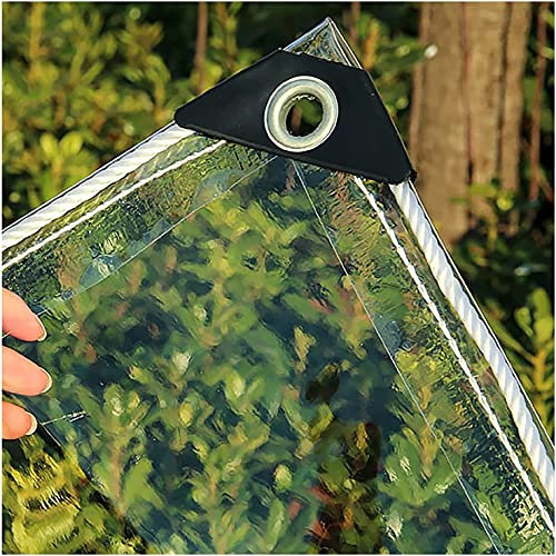 190cm x 730cm JAHQ Schwerlast Wasserdicht Abdeckplane, PVC Transparent Tarp Sheet mit Ösen, Reißfestes Anti-Aging Faltbare Mehrzweck-gartenmöbel-schutzhülle