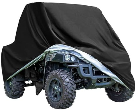 ANFTOP Quad Abdeckplane ATV Fahrzeug Abdeckung Schutz Cover Wasserdicht Staubdicht Regen UV-Schutz Schwarz 210D 210 * 120 * 115cm