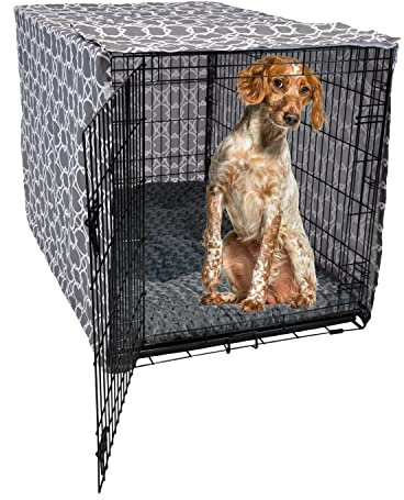 101mart Hundekäfig-Abdeckung, 121.9 cm, passend für die meisten Standard-Hundekisten mit 1 bis 3 Türen, maschinenwaschbar und trocknergeeignet, stilvolles Stoffmuster für Heimdekoration