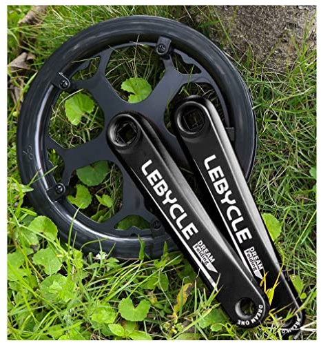 QHIYRZE Falten Rennrad Quadrat Verjüngung Kurbelgarnitur 170mm BMX Kurbelarm-Set 48T/53T Einzelnes Kettenblatt Fahrrad Kurbelgarnitur Für 7/8/9/10 Geschwindigkeit(Black,53T)