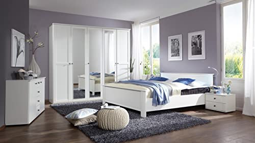 möbelando Komplettschlafzimmer Chalet in Weiss mit 2 Schubladen und 5 Türen. Abmessungen (BxHxT) 509x210x210 cm