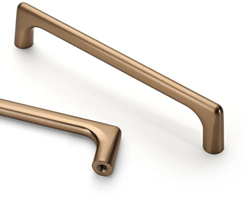 Asidrama 10 Pack 5 Inch(128mm) Champagne Bronze Cabinet Pulls Cabinet Handles Cupboard Handles Kitchen Cabinet Hardware for Cupboard Drawer Pulls