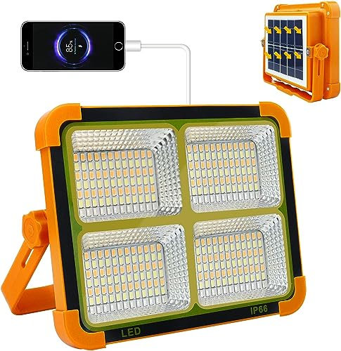 CREATESTAR Faro LED Ricaricabile Portatile, 100W 10000 Lumen Batteria Luce di Lavoro con 4 Modalità, Faretto Cantiere Led per Riparazione Dell'auto, Campeggio, Lavoro di Costruzione