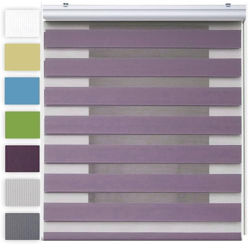 Tür Fenster Rollo Jalousette Vertikaljalousie 30 x 320 cm Einfache Montage, Schutz der Privatsphäre Vertikaljalousie für Babyzimmer Montage-Teile inklusive für Fenster und Türen, Lila