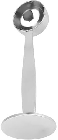 Nikou Cuchara Medidora de Apisonamiento de Café, Cuchara Medidora de Polvo de Grano de Café de Acero Inoxidable de Doble Propósito, Combinación de Sello para Espresso Y Cuchara Medidora de Café