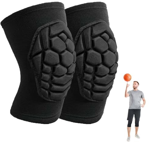 Men Women Knee Pads for Wrestling Volleyball Soccer, Flexible Lightweight Kneepads with Comfortable Foam Padding for Pole Dance Yoga Mountain Bike Skateboard, Youth Knee Pad for Sports & Work, Black M