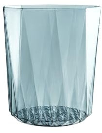 Papelera de Basura Papelera Grande Transparente Redonda de plástico Papelera Sala de Estar, Dormitorio, baño Papelera Gris/Azul/Verde Bote de Basura (Azul)
