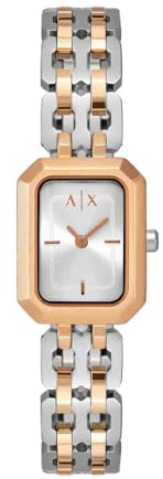 Armani Exchange Watch for Women, Quarz Zweizeigerwerk und 27 mm Gehäusegröße mit Edelstahlarmband