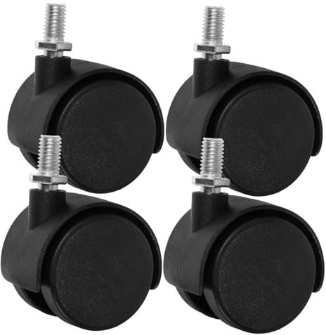 Gatuida Swivel Luggage Wheels Replacement 4 Small Casters Locking Mechanism M8 Threaded Rod 5in Diameter Universal Fit for Furniture and Equipment
