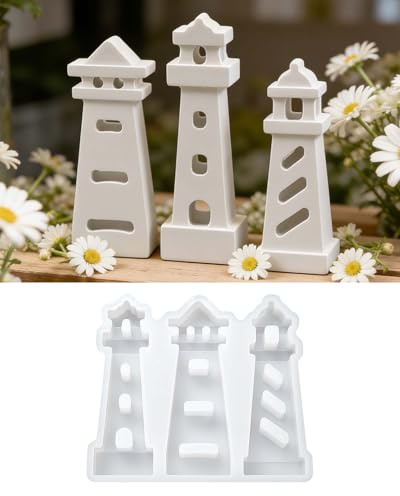 EPODA 3 Stück Lichterhaus-Silikonformen, Gießformen für Gips und Kerzen | Für Resin, Beton, Gips und Kerzenwachs, Häuserformen für Lichtobjekte, Weihnachtsdeko, Tischdeko und kreative DIY-Projekte
