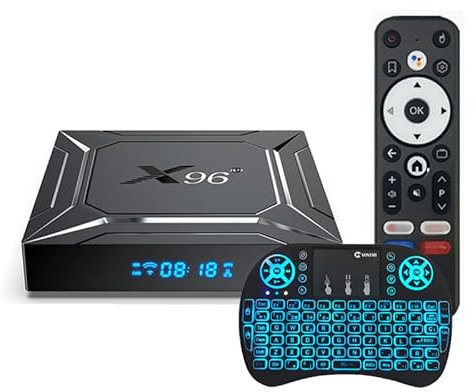CHROX Boîtier TV Android 14.0, Processeur Octa-Core Arm Cortex-A55, Wi-FI 6, 8K, Décodeur Android pour Wi-FI Et Bluetooth 5.0, Mini Clavier sans Fil,4gb+32gb
