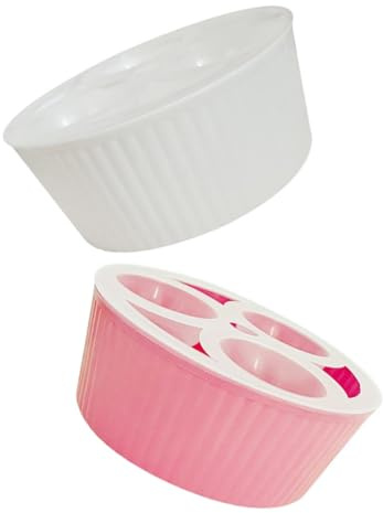 JOINPAYA Vaso Idroponico per Bulbi di Tulipano Narciso e Giacinto con 3 Scomparti Mini Vaso da Fiori in Plastica Bianco e Rosa per Piante Grasse da Scrivania Base Antiscivolo e Indicatore