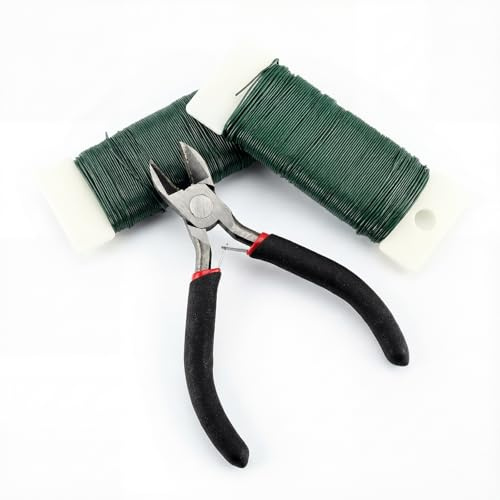 2 alambres verdes para hacer coronas, alambre de floristería de 0,7 mm x 35 m para hacer coronas, cables para hacer arreglos florales, coronas de Navidad, suministros de floristería floral, cables de