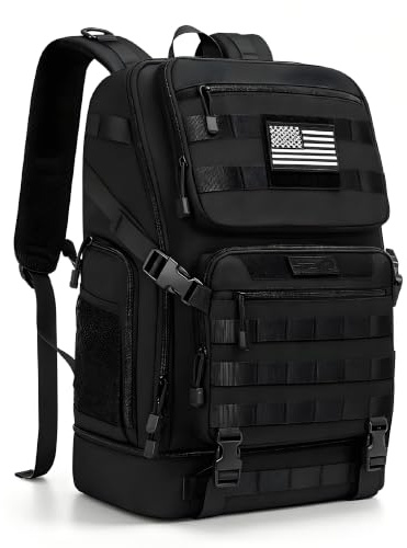 Camera Backpack 23L Tactical with Bottom Tripod Holder&Customisable Padded Dividers,Waterproof Camera Bag Photography Rucksack with Anti Theft Pocket 15.6 Laptop Compartment for Photographers