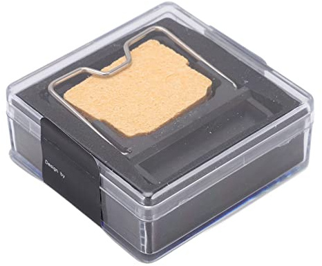 Mini Soldering Iron Stand Holder with Heat Insulation and Sponge Storage Box, 40x35x9mm, for Electronic Components Maintenance and Industrial Use (Black)