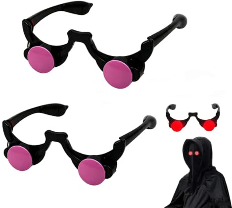 XGOPTS 2 Stück Led Brille Leuchtende rote Augenbrille Blinkende Partybrille für Erwachsene Halloween Teufelsbrille Kostüm Party Zubehör für Cosplay Karneval Halloween Weihnachten Geburtstag
