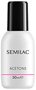 Semilac Remover Acetone Dissolvant pour vernis à ongles 50 ml Pour vernis hybride UV LED Nettoyant pour vernis à ongles pour manucure et pédicure Testé dermatologiquement