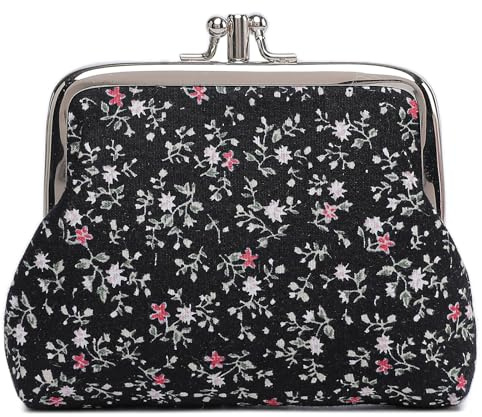 Sanxiner Cute Floral Buckle Coin Purses Vintage Pouch Kiss-lock Change Purse Wallets