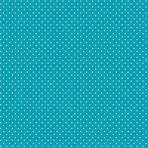 babrause® Baumwollstoff Pünktchen Türkis Webware Meterware Popeline OEKOTEX 150cm breit - Ab 0,5 Meter