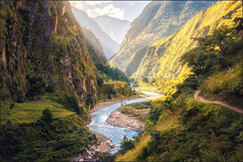 Muralo Fototapete Gebirge 300 x 450 cm Vlies Tapete Wandtapeten Berge Wald Ausblick Wohnzimmer Schlafzimmer Moderne Wandbilder XXL Natur Landschaft Panorama Wand Dekoration