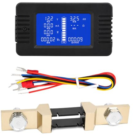 Batteriemonitor, PZEM-015 0-200V 0-300A Multifunktions Batteriestrom Spannung Leistung Energie Kapazität Impedanztester Checker mit 200A Shunt für Batterie Autos RV (mit 200A Shunt)