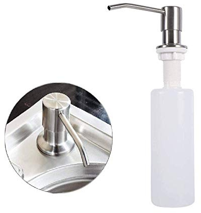 Dispenser Sapone Per Lavandino, Dispenser Sapone Per Lavandino in Acciaio Inossidabile, 250ml Argento Dispenser Sapone in Acciaio Inossidabile Per Accessori Lavello, Accessori Da Cucina