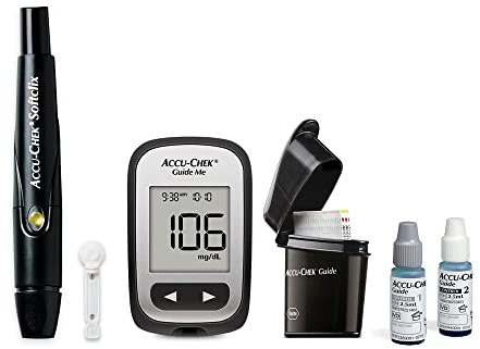 Accu-Chek Softclix Glucose Monitor Kit for Diabetic Blood Sugar Testing: Guide Me Meter, Softclix Lancing Device & 110 Lancets, 100 Guide Test Strips, and Control Solution (Packaging May Vary)
