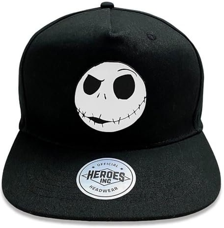 Heroes INC Nightmare Before Christmas Jack Cappello Visiera Piatta Nero Regolabile Snapback cap