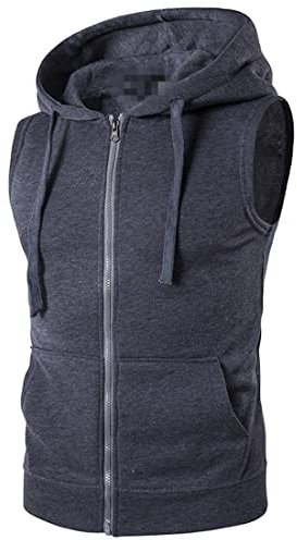 KXZD Zipped Hoodie ärmellos für Herren Sleeveless Fitness Kapuzenpullover Männer Sweater Trainingsweste Sweatshirt Tank Top Herren Mit Kapuze Weste T-Shirt Kapuzenpullover Herren Tank Tops