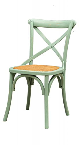 BISCOTTINI Esszimmerstuhl 86x42x46 cm - Barstuhl und Bistrostuhl aus Holz - Rattan-Küchenstuhl - Küchenmöbel - Holzmöbel