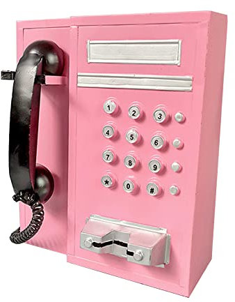 WANGFENG Vintage Retro Wandtelefon Modell Dekorationen Klassisches Telefon/Ornamente für Zuhause/Hotel, Pink