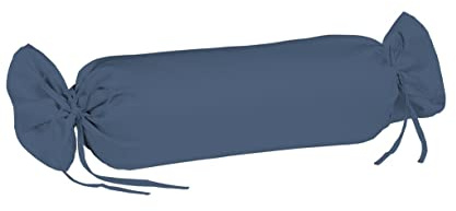 sleepling Satin Kissenbezug, Kissenhülle Nackenrolle aus 100% seidig weicher Baumwolle, Bezug Zierkissen, 60 Grad, Ökotex 100, Made in EU, 15 x 40 cm, Denim