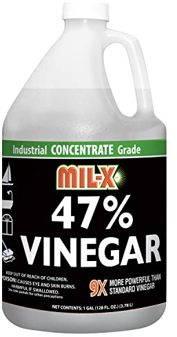 MIL-X 47% Concentrated Vinegar, Extra Strength Industrial Grade, 1 Gallon