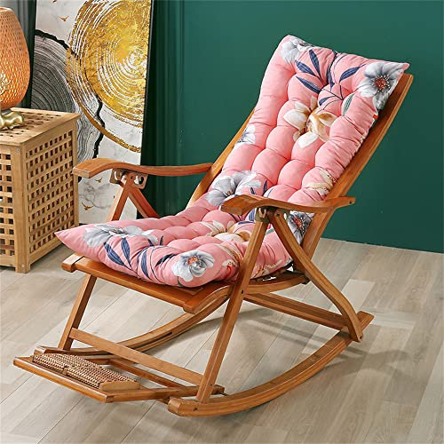 Morbuy Verdicken Deckchair Auflagen für Gartenliegen, Sonnenliege Kissen Tragbare Garten Innenhof Gepolstertes Bett Relax-Liegestuhl Sitzauflage für Sofa, Innen, Außen (48x168cm,rosa Lilie)